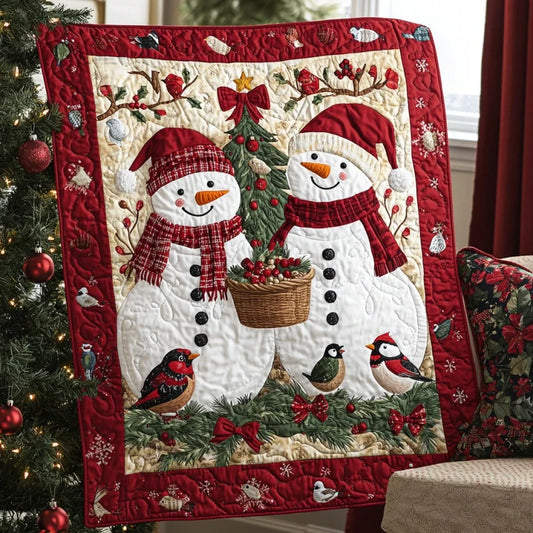 Warm Snowmen Quilt Blanket