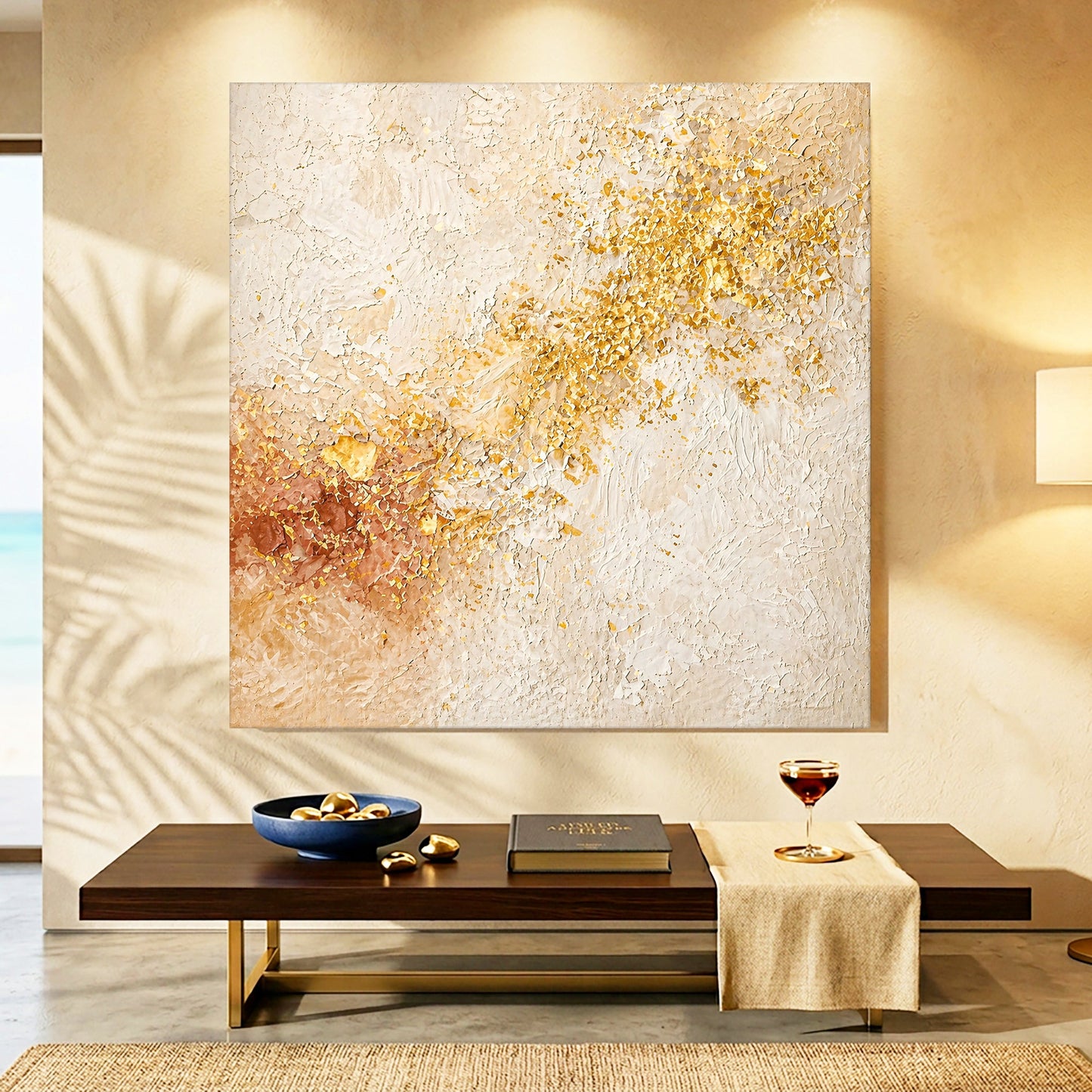 Warm Abstract — Cream, Gold, And Soft Terracotta