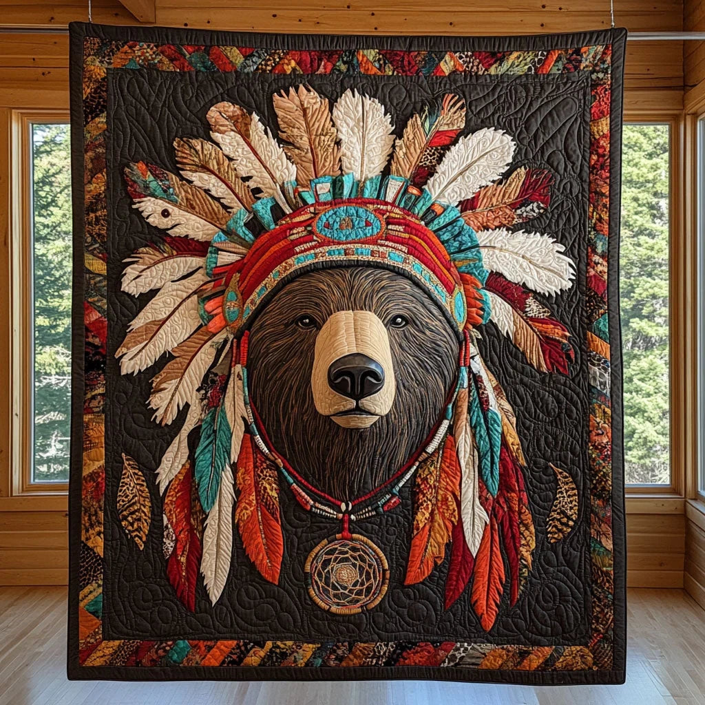 Warrior Bear Quilt Blanket