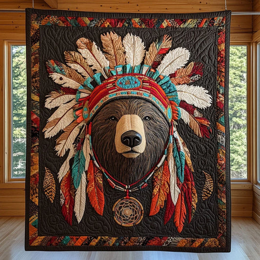 Warrior Bear Quilt Blanket