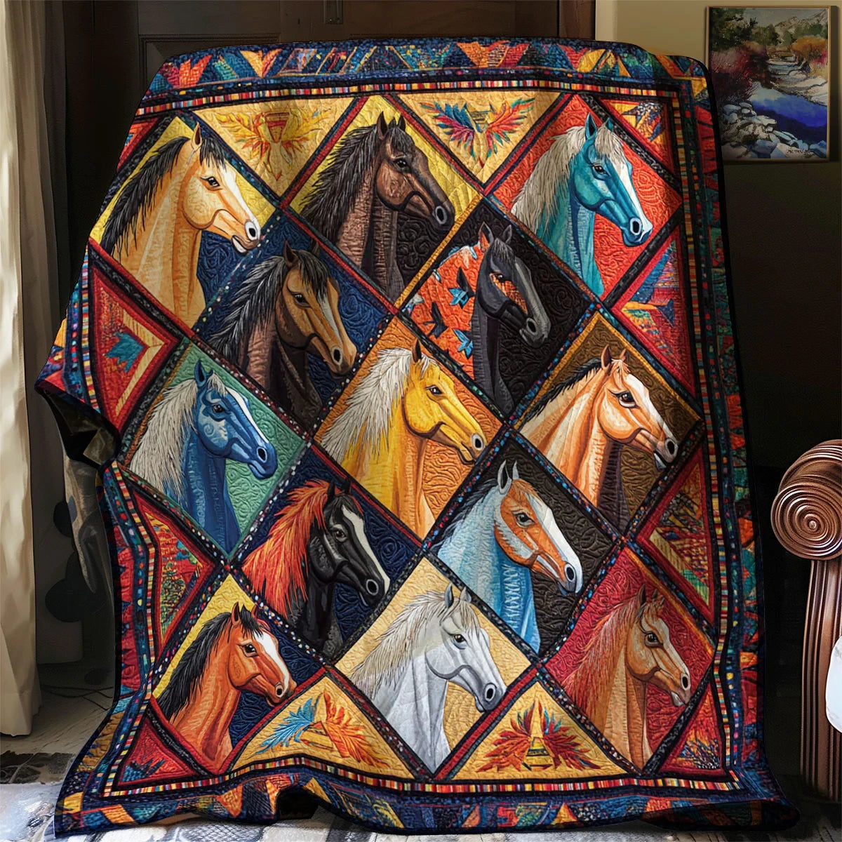 Warrior Horse Quilt Blanket