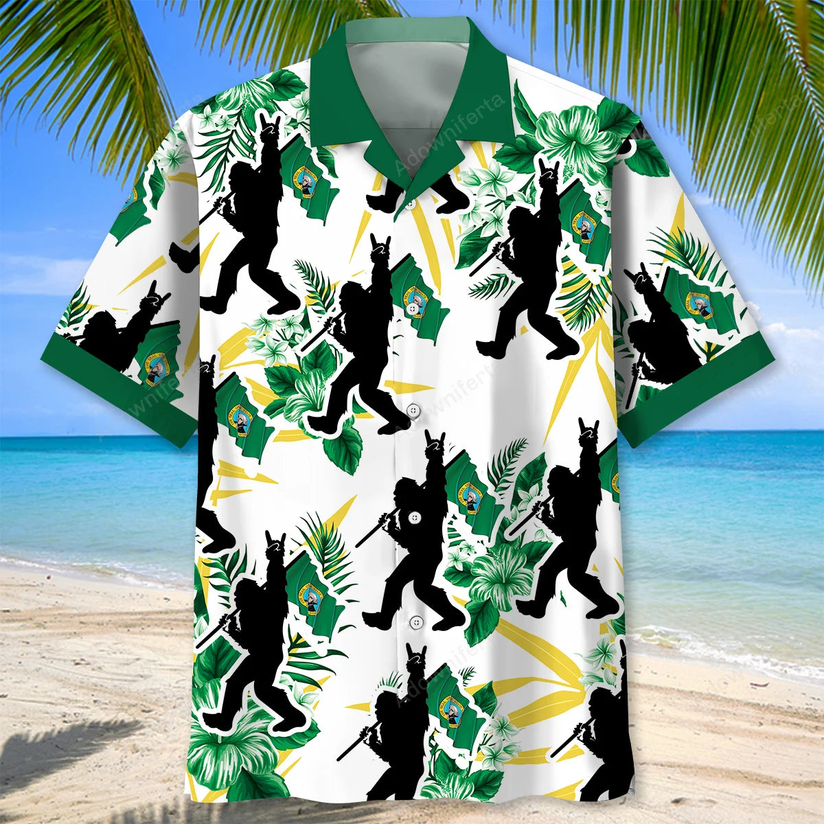 Washington Bigfoot Hawaiian Shirt, custom shirt gift for men