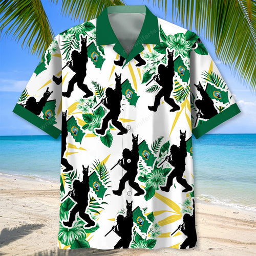 Washington Bigfoot Hawaiian Shirt, custom shirt gift for men