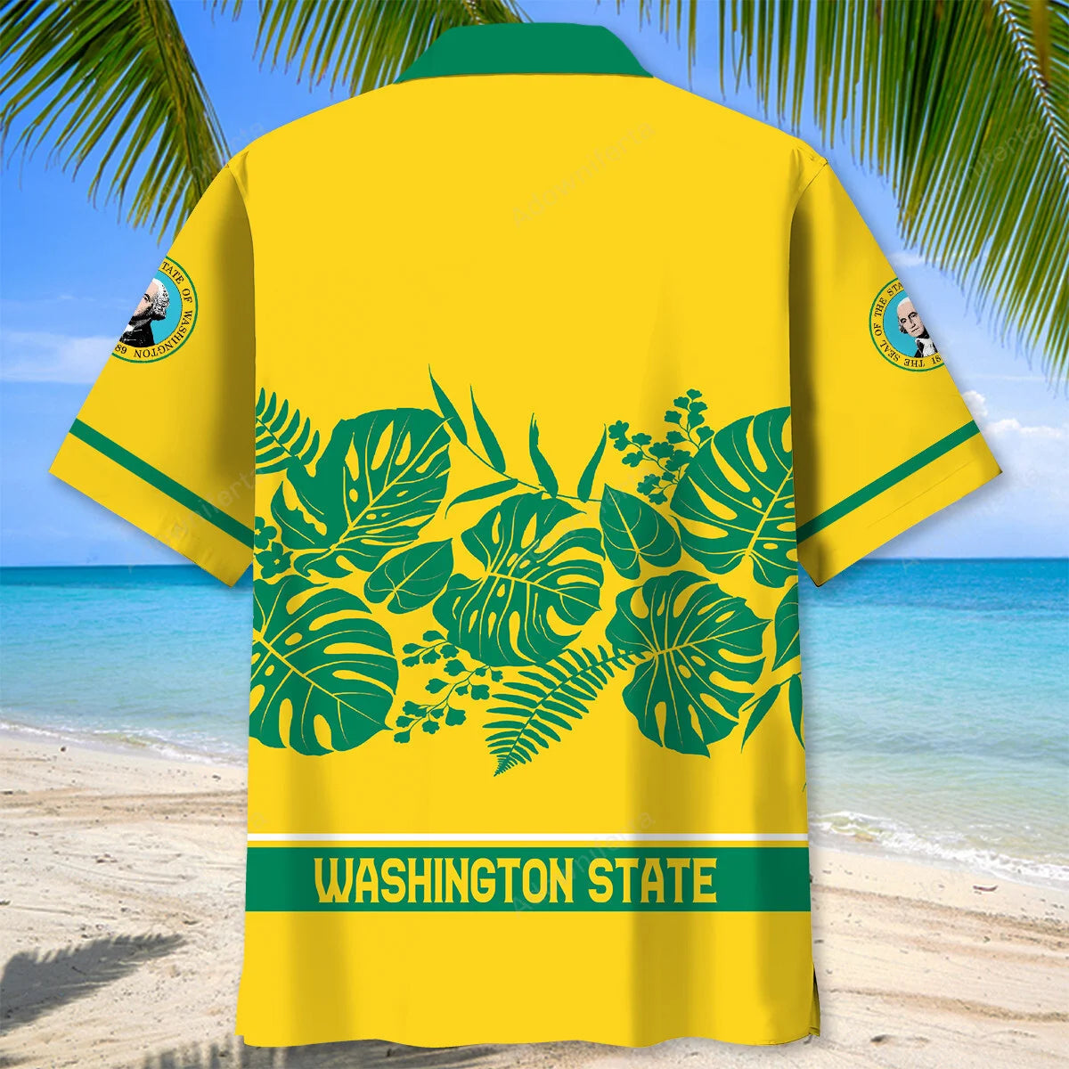 Washington State Hawaiian Shirt, custom shirt gift for men (view 3)