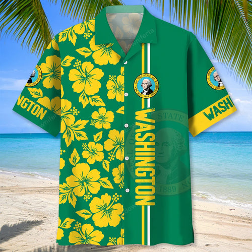 Washington State Lover Hawaiian Shirt, custom shirt gift for men