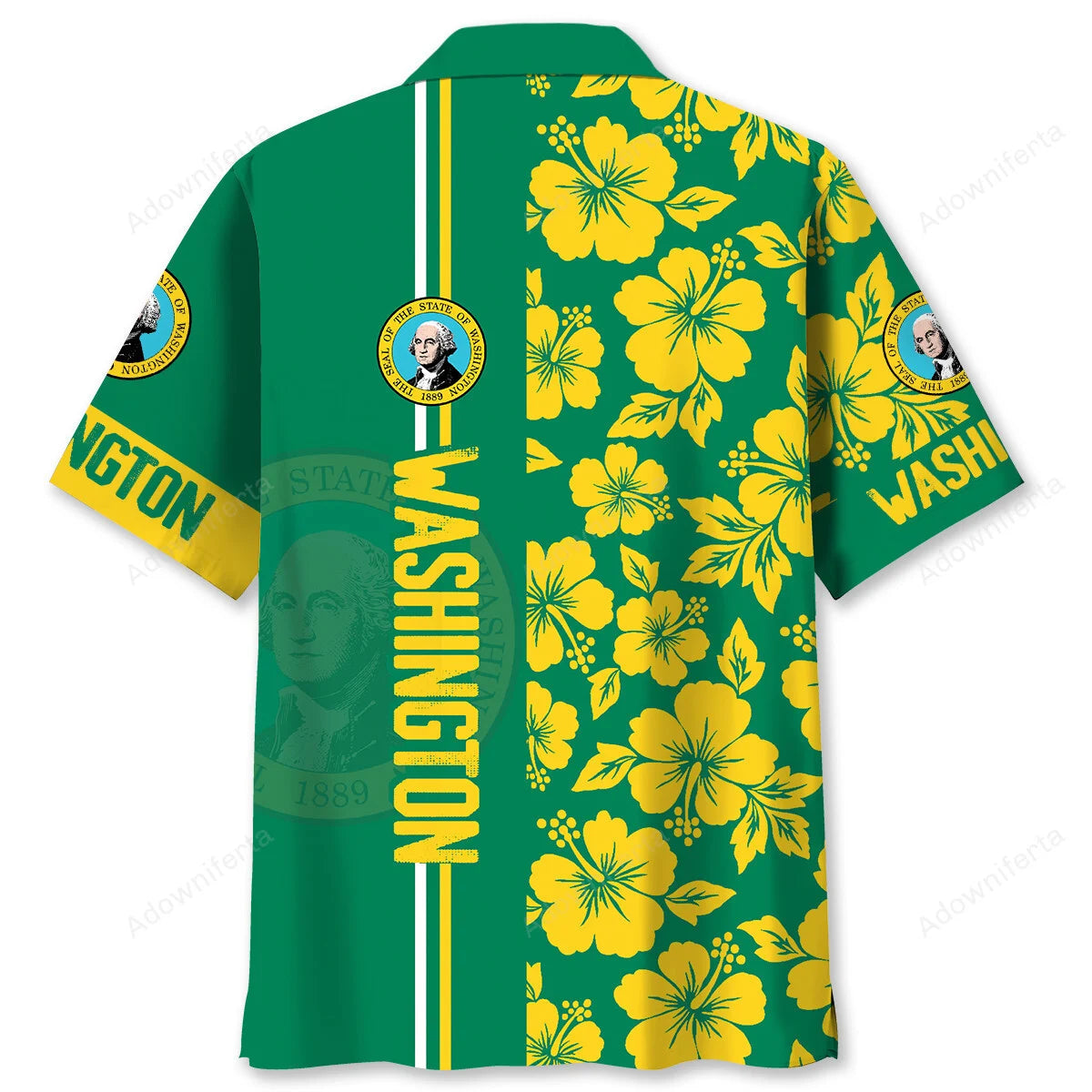Washington State Lover Hawaiian Shirt, custom shirt gift for men (view 2)