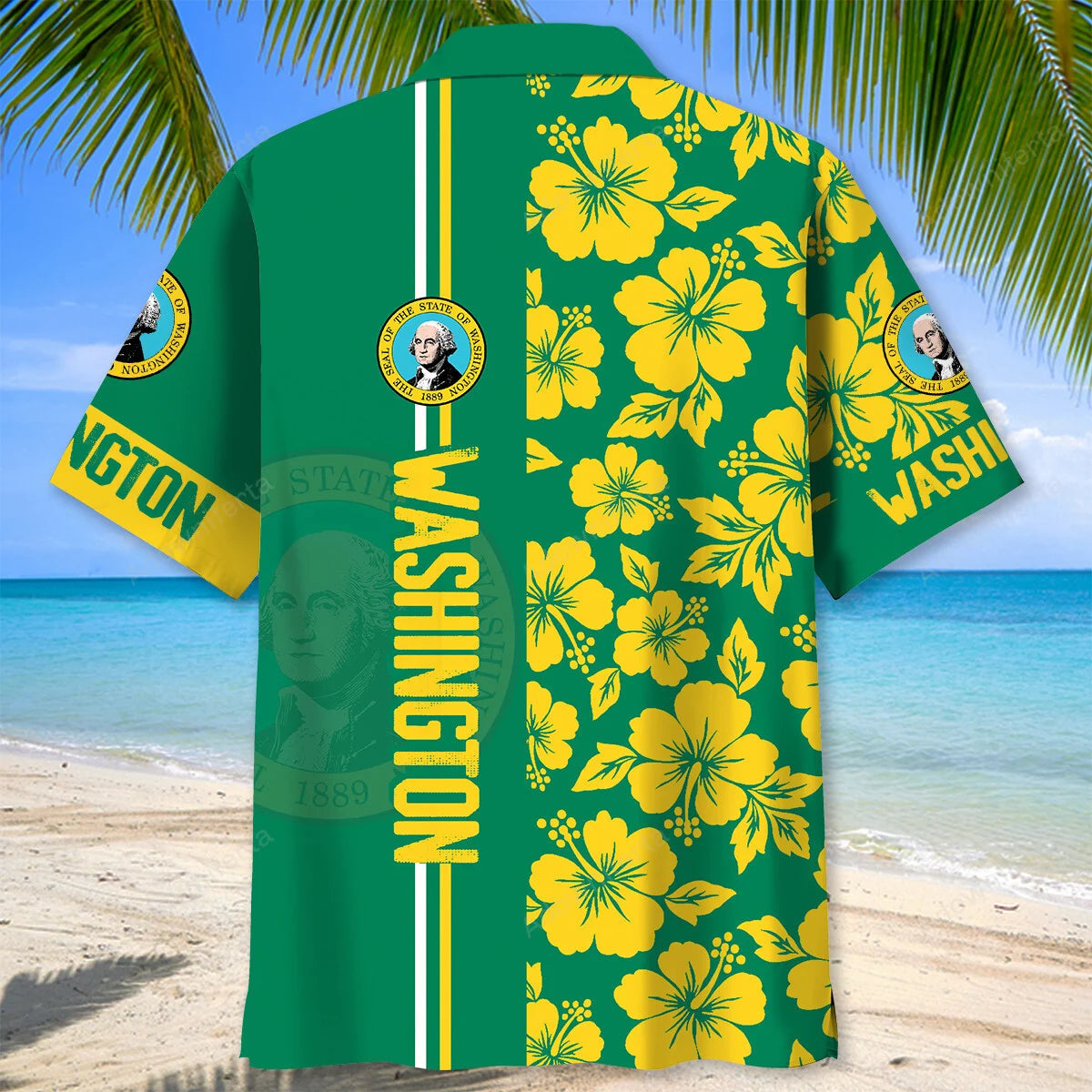 Washington State Lover Hawaiian Shirt, custom shirt gift for men (view 3)