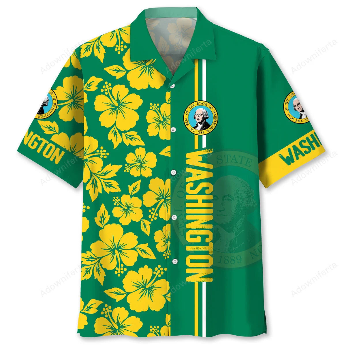Washington State Lover Hawaiian Shirt, custom shirt gift for men (view 4)
