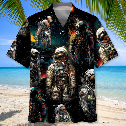 Water Color Astronaut Hawaiian Shirt, custom shirt gift for men