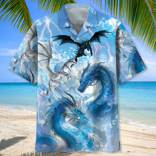 Water Dragon Hawaiian Shirt, custom shirt gift for men