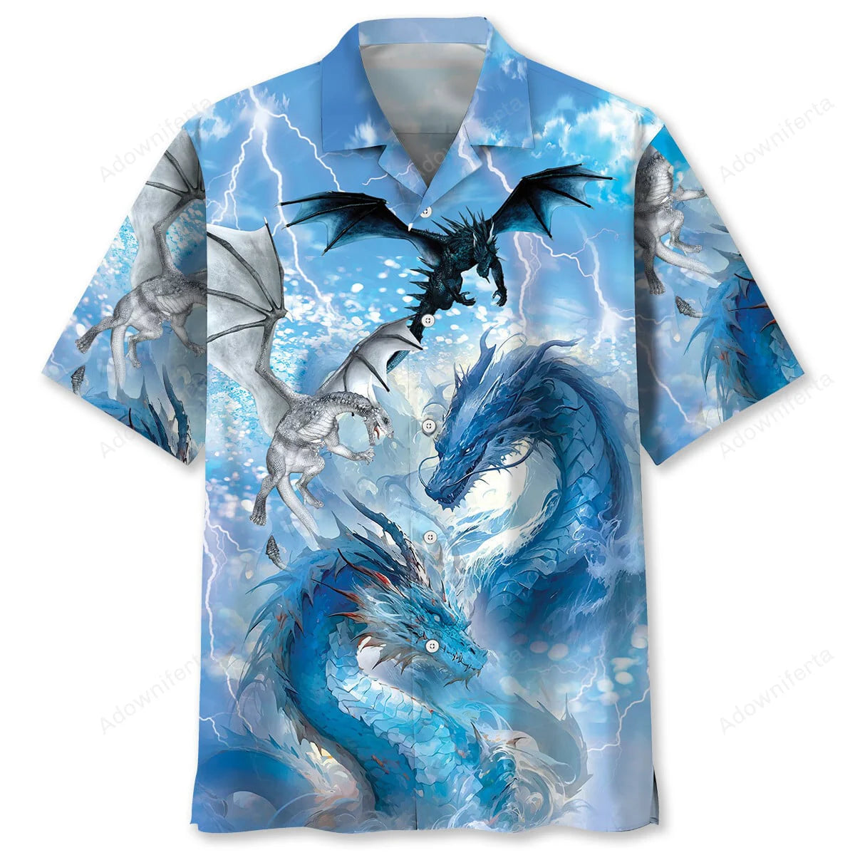 Water Dragon Hawaiian Shirt, custom shirt gift for men (view 2)