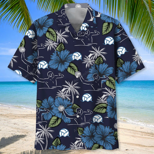 Water Polo Blue Nature Hawaiian Shirt, custom shirt gift for men
