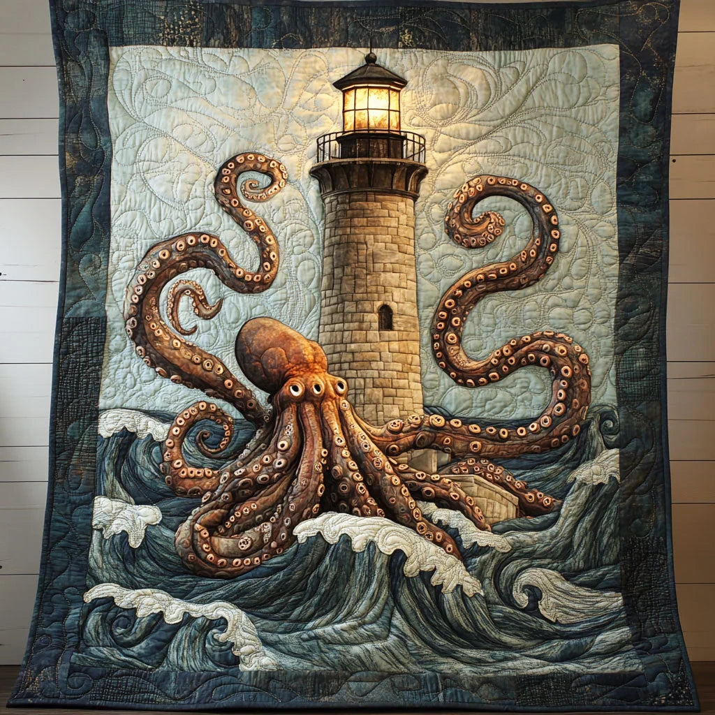 Waves Anh Tentacles Quilt Blanket