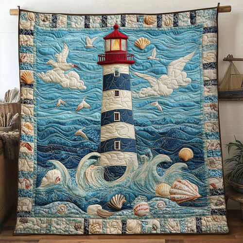 Wavesong Lighthouse Quilt Blanket