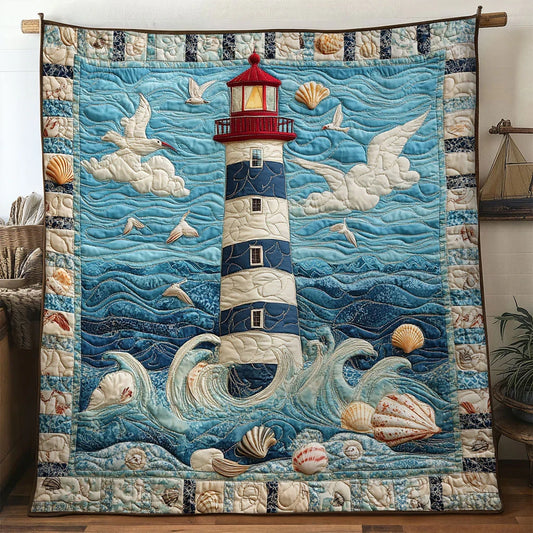 Wavesong Lighthouse Quilt Blanket
