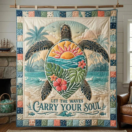 Wavy Soul Quilt Blanket - Quilted Blanket by OtterMia