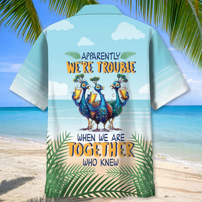 We're Trouble When We're Together Hawaiian Shirt, custom shirt gift for men (view 3)
