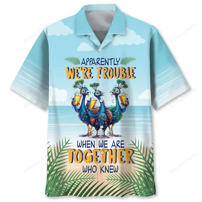We're Trouble When We're Together Hawaiian Shirt, custom shirt gift for men (view 4)