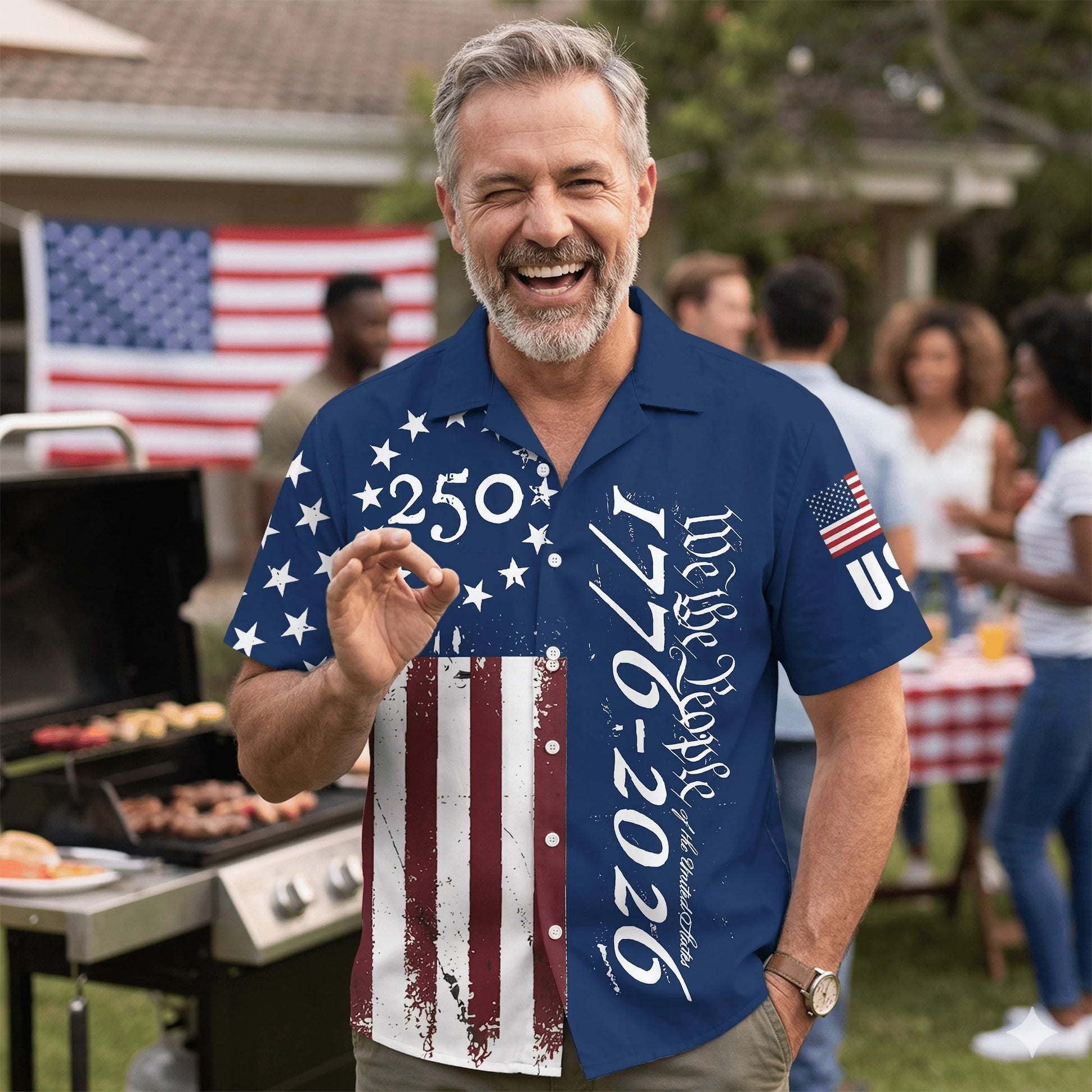 We the People 250th Anniversary Hawaiian Shirt, custom shirt gift for men (view 5)