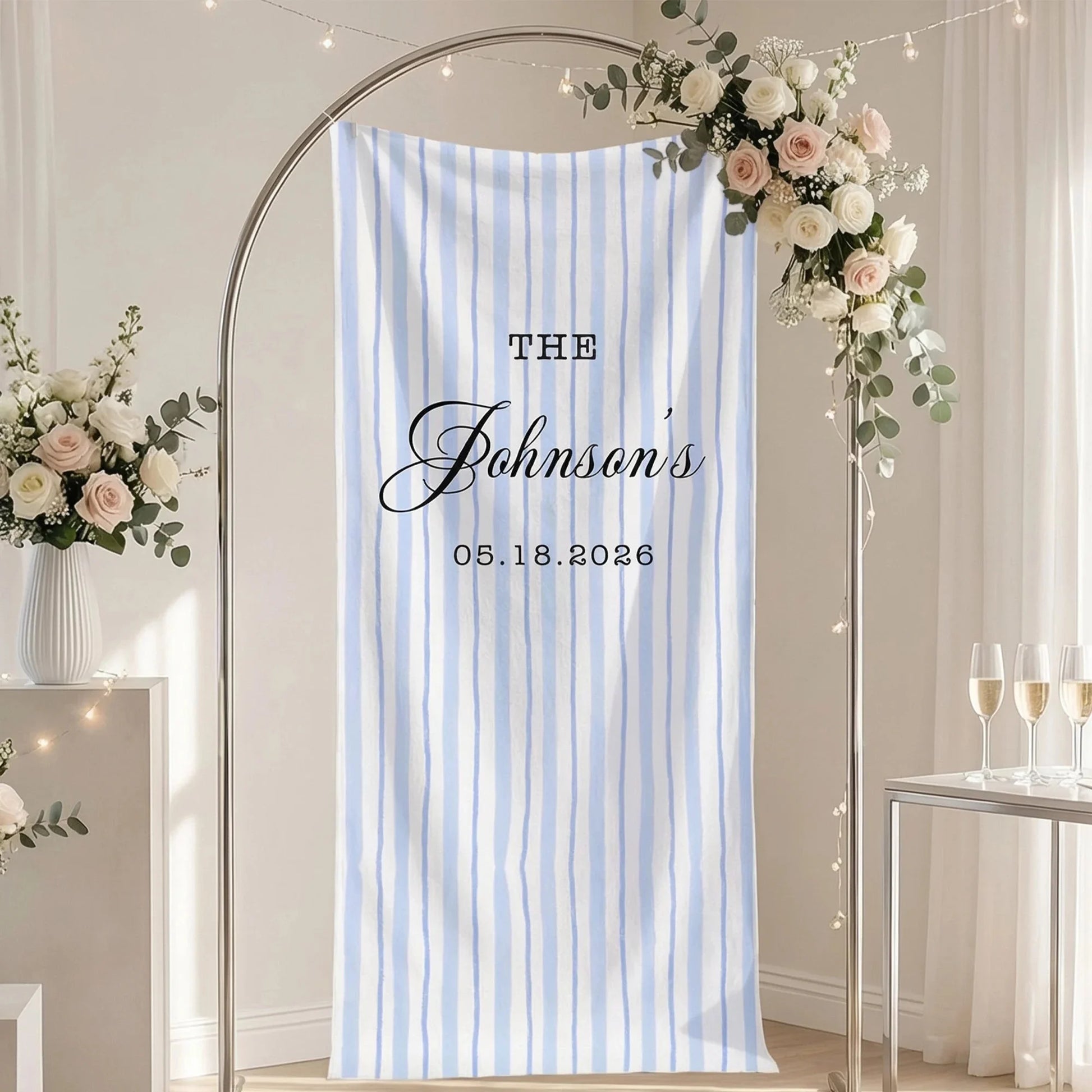 Wedding Banner Stand Personalized Wedding Welcome Sign Custom Name Wedding Backdrop Decor, personalized wedding decor