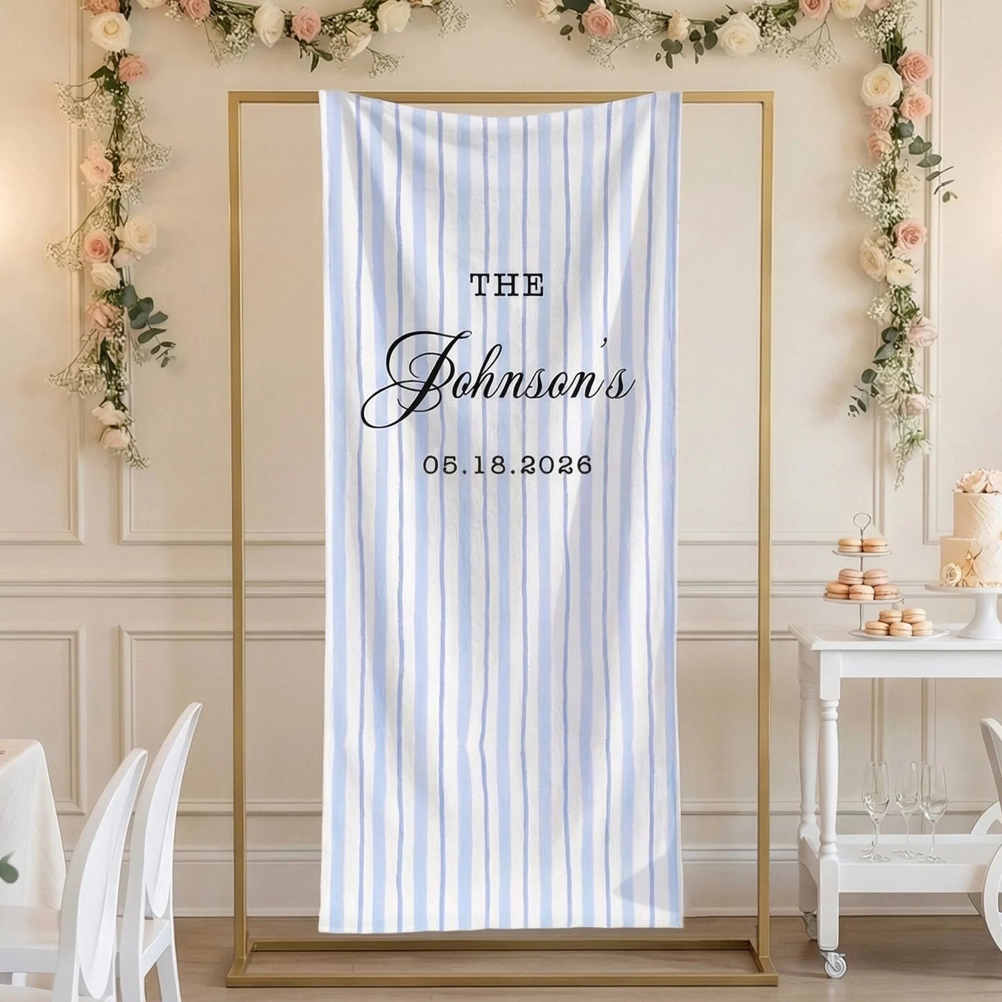Wedding Banner Stand Personalized Wedding Welcome Sign Custom Name Wedding Backdrop Decor, personalized wedding decor
