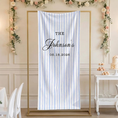 Wedding Banner Stand Personalized Wedding Welcome Sign Custom Name Wedding Backdrop Decor, personalized wedding decor