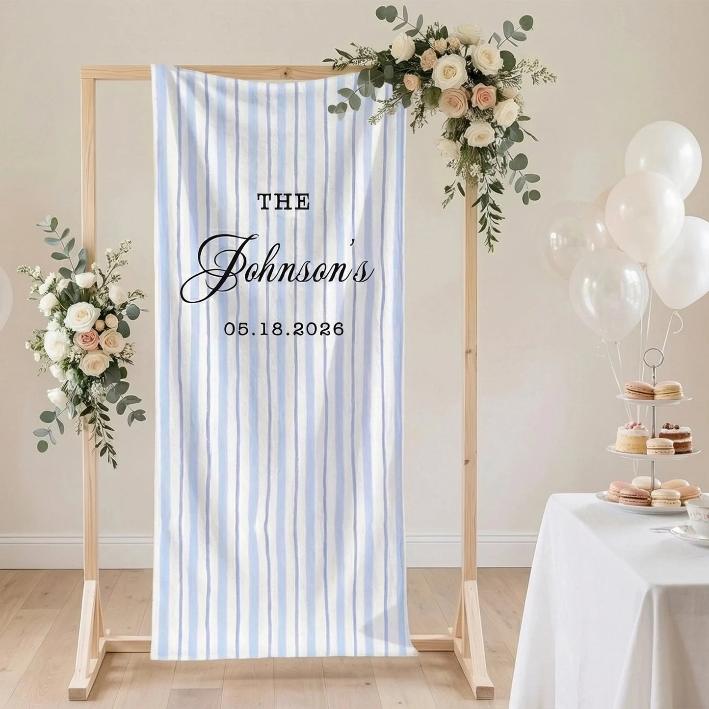 Wedding Banner Stand Personalized Wedding Welcome Sign Custom Name Wedding Backdrop Decor, personalized wedding decor