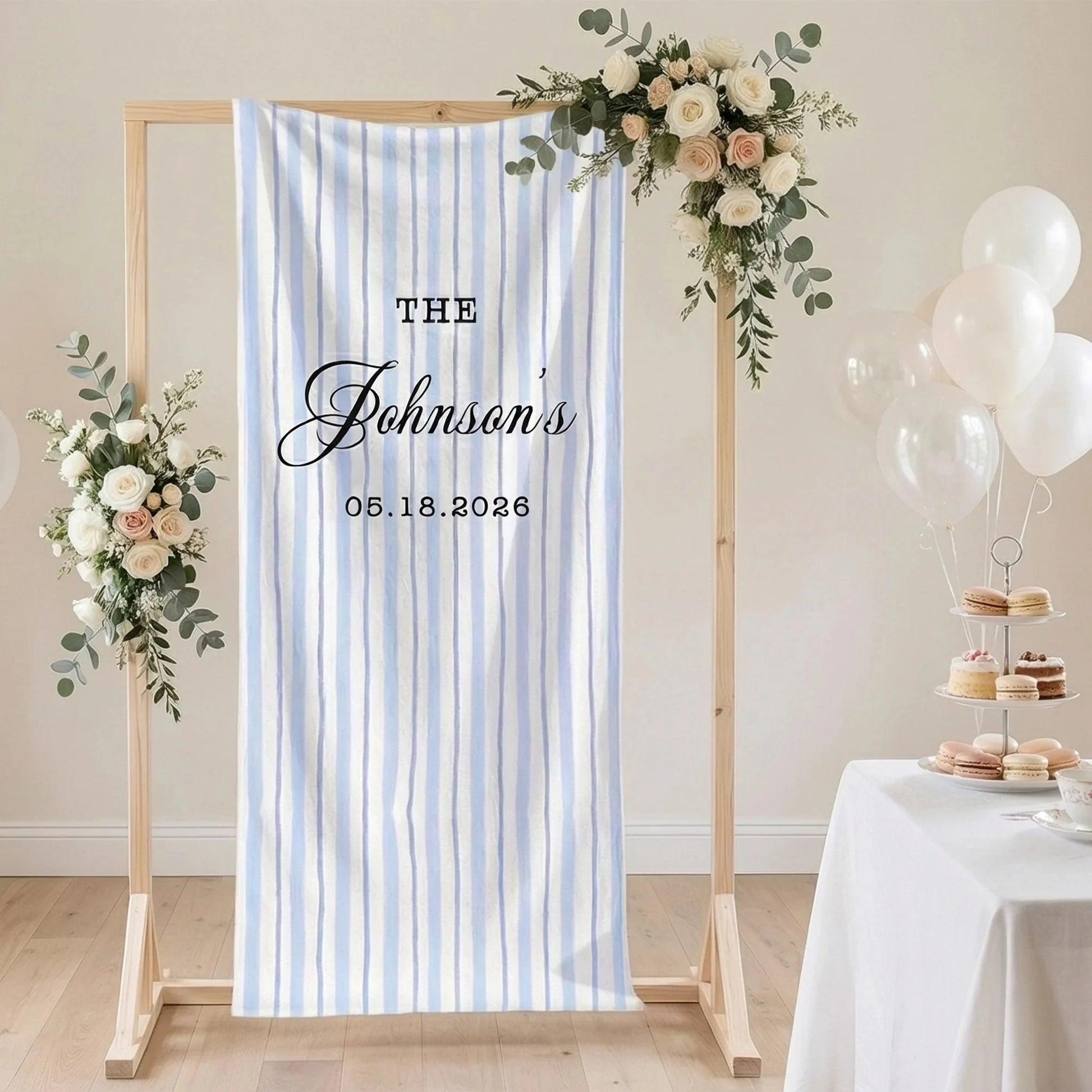 Wedding Banner Stand Personalized Wedding Welcome Sign Custom Name Wedding Backdrop Decor, personalized wedding decor