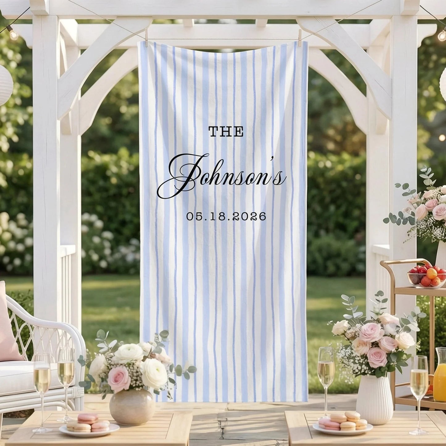 Wedding Banner Stand Personalized Wedding Welcome Sign Custom Name Wedding Backdrop Decor, personalized wedding decor