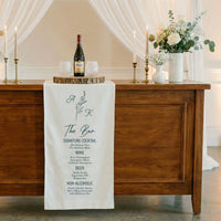 Wedding Bar Menu Table Runner Personalized Cocktail Menu Custom Initials Wedding Bar Decor, personalized wedding decor