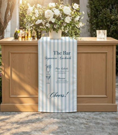 Wedding Cocktail Menu Table Runner Personalized Bar Menu Runner Custom Wedding Bar Decor, personalized wedding decor (view 6)