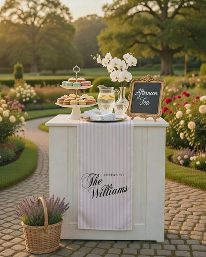 Wedding Table Runner Personalized Wedding Bar Decor Custom Name Reception Table Runner, personalized wedding decor (view 5)