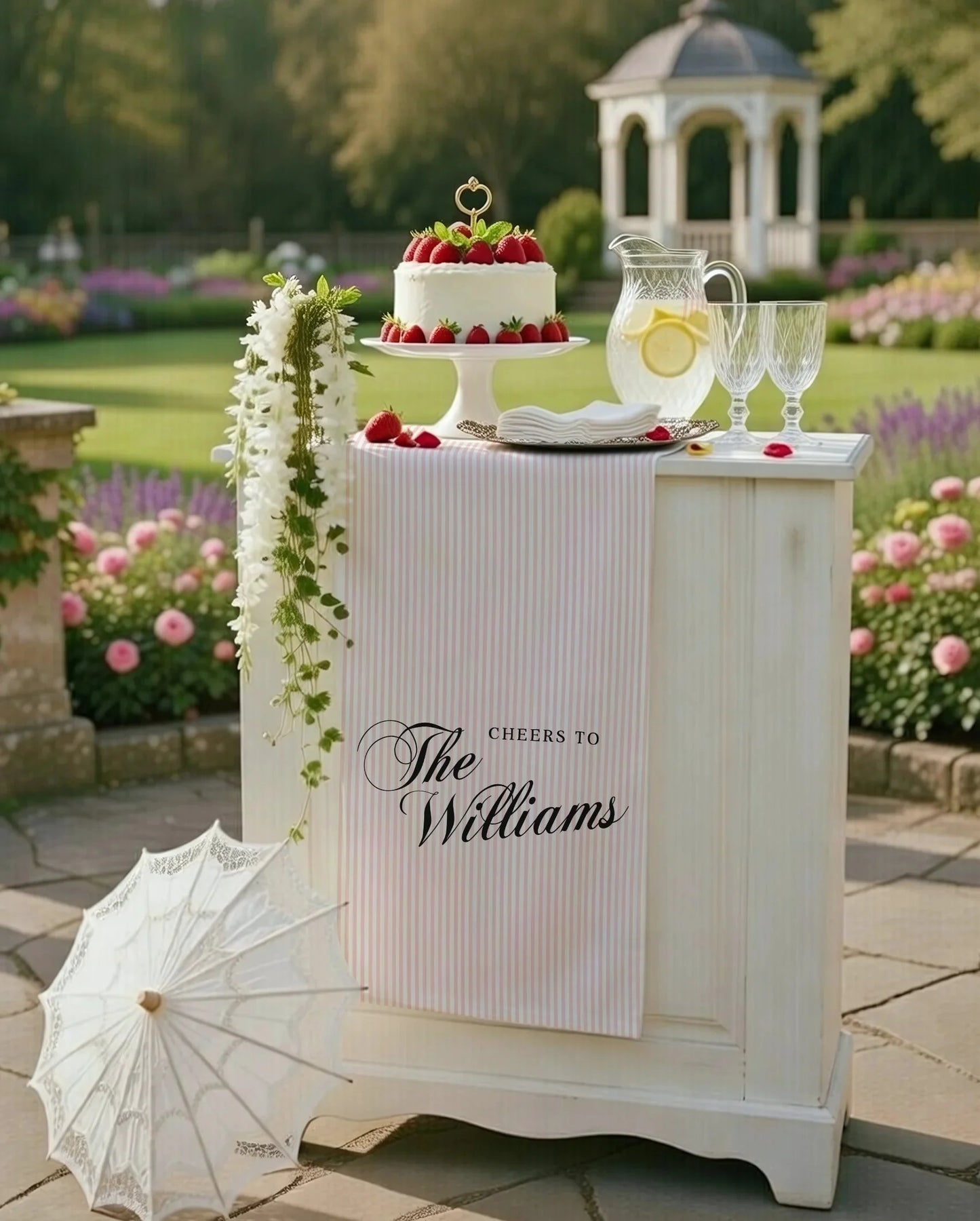 Wedding Table Runner Personalized Wedding Bar Decor Custom Name Reception Table Runner, personalized wedding decor (view 6)