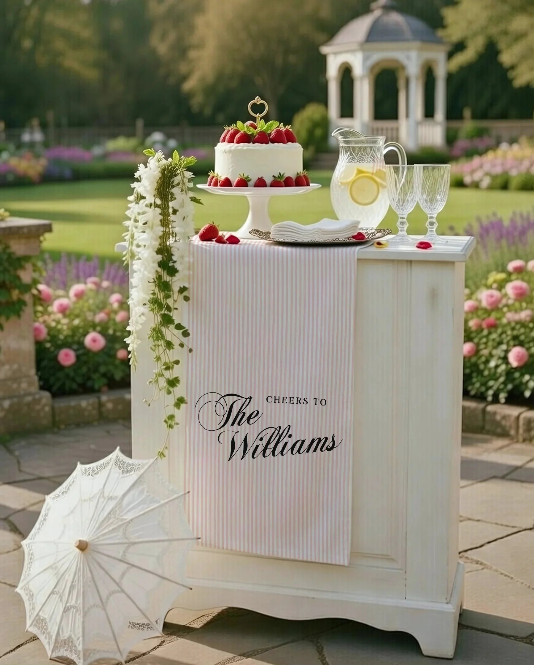 Wedding Table Runner Personalized Wedding Bar Decor Custom Name Reception Table Runner, personalized wedding decor (view 6)