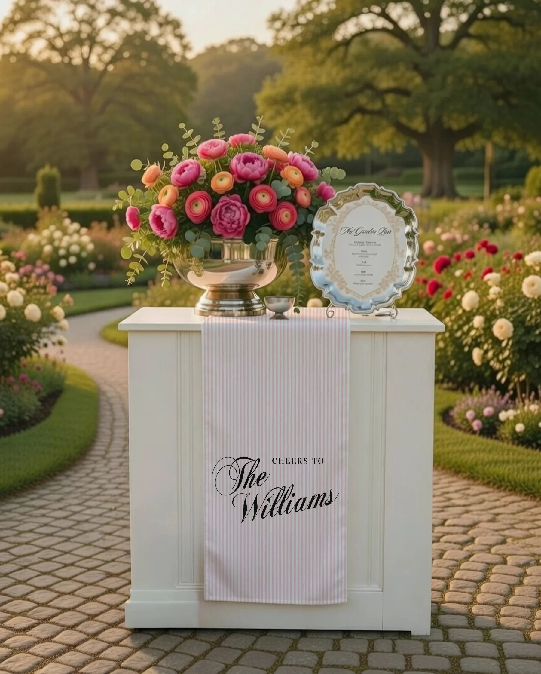 Wedding Table Runner Personalized Wedding Bar Decor Custom Name Reception Table Runner, personalized wedding decor (view 7)