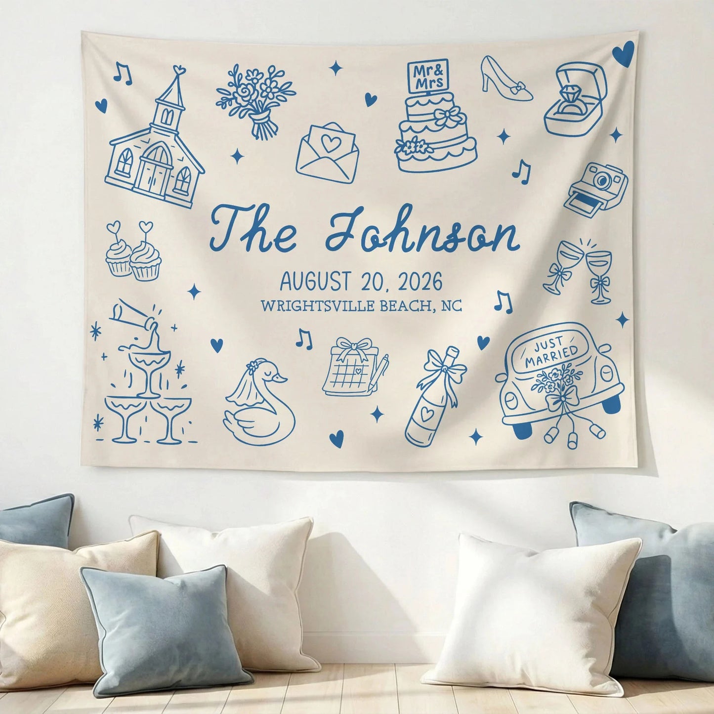 Custom Wedding Welcome Banner Personalized Wedding Backdrop Custom Name Date Wedding Ceremony Sign (view 9)