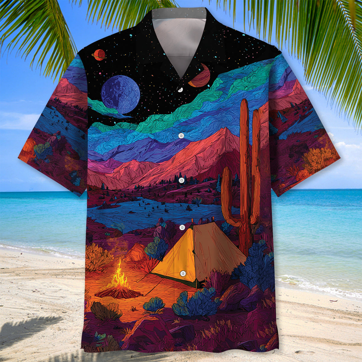 Weekend Forecast Camping with a Chance of Drinking - L - hawaiian shirt