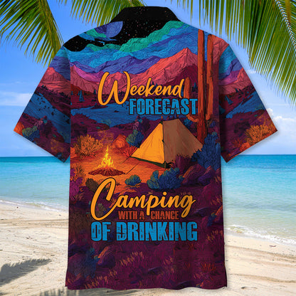 Weekend Forecast Camping with a Chance of Drinking - XL - hawaiian shirt