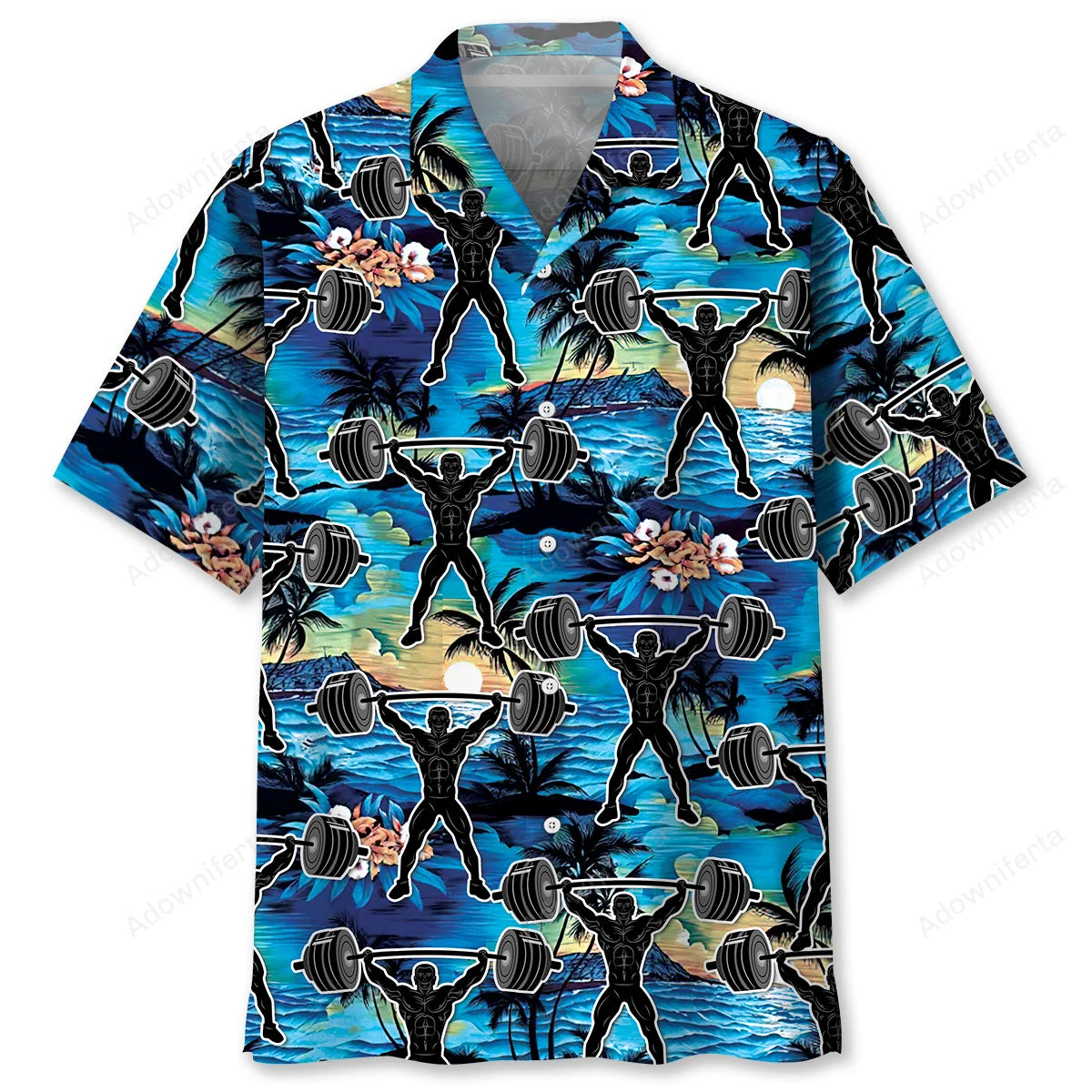 Weight Lifting Gym Tropical Hawaiian Shirt, custom shirt gift for men (view 2)