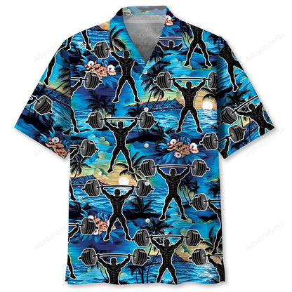 Weight Lifting Gym Tropical Hawaiian Shirt, custom shirt gift for men (view 2)