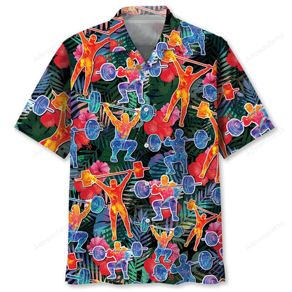 Weight Lifting Tropical Hawaiian Shirt, custom shirt gift for men (view 2)