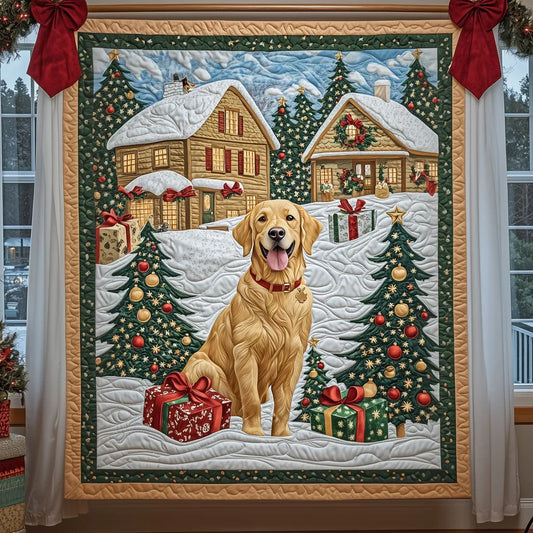 Welcome Home Golden Quilt Blanket