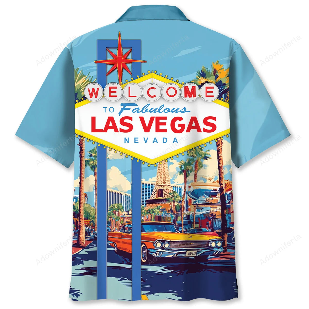 Welcome to Las Vegas Nevada Hawaiian Shirt, custom shirt gift for men (view 2)