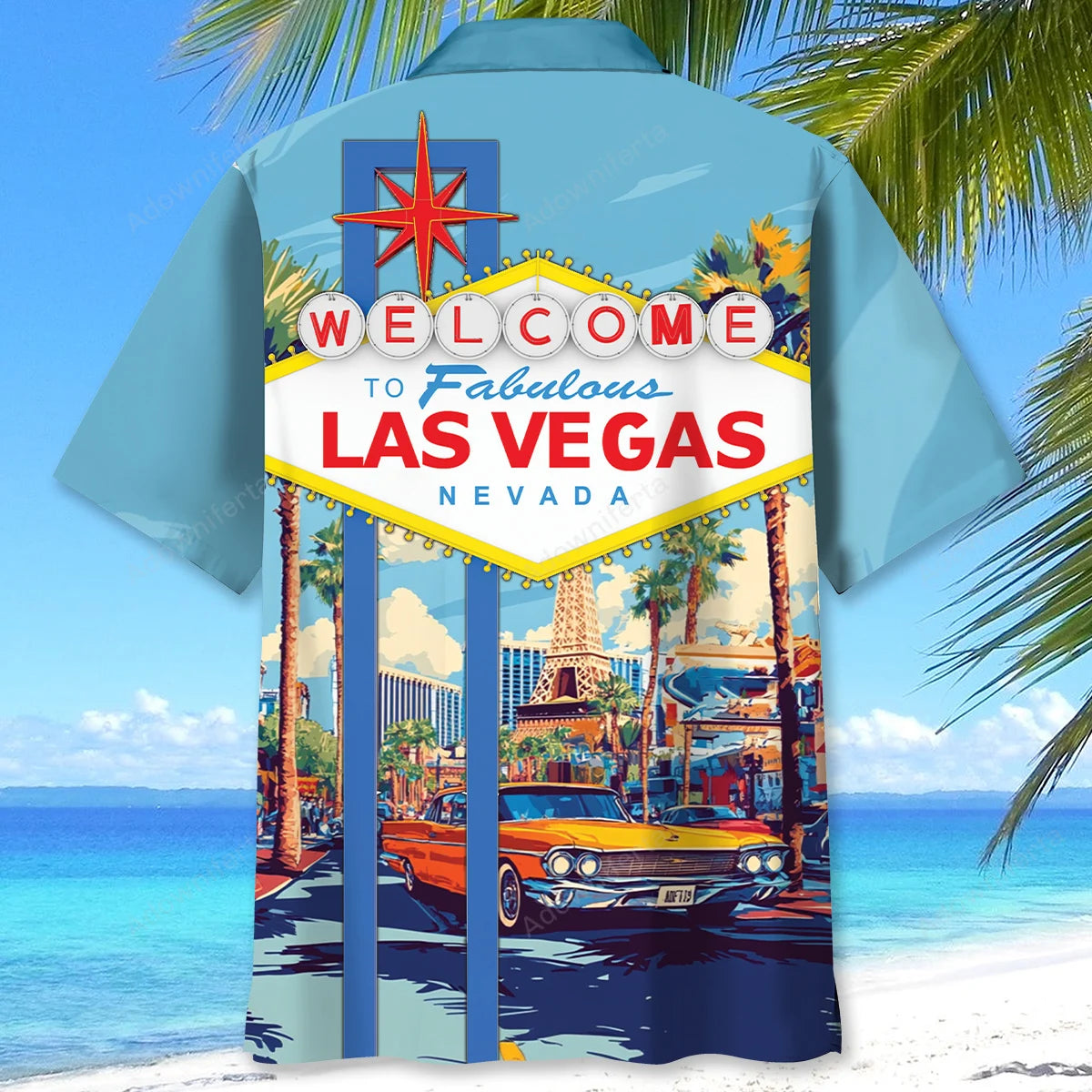 Welcome to Las Vegas Nevada Hawaiian Shirt, custom shirt gift for men (view 3)