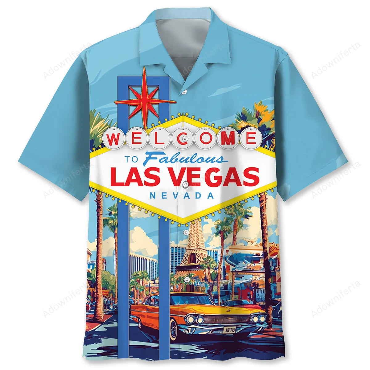 Welcome to Las Vegas Nevada Hawaiian Shirt, custom shirt gift for men (view 4)