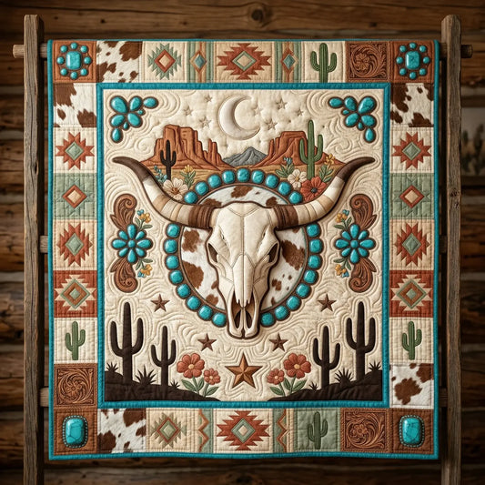 Western Bull Quilt Blanket