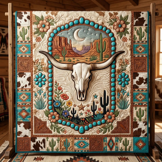 Western Bull Quilt Blanket