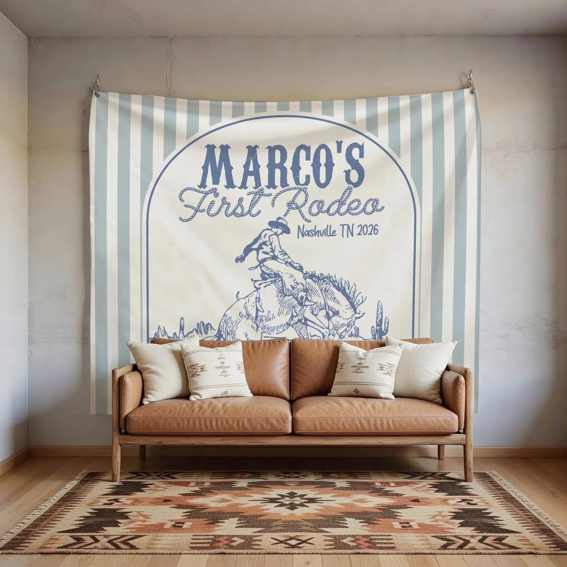 First Rodeo Birthday Banner Personalized Western Birthday Backdrop Cowboy Birthday Party Banner, personalized birthday bac...
