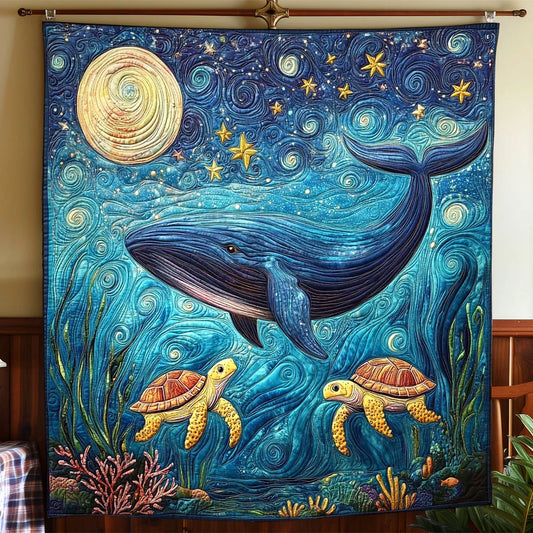 Whale And Turtle Quilt Blanket