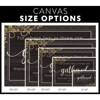 where two or three are gathered together in my name matthew 18 20 wall art canvas (Landscape) (view 2)